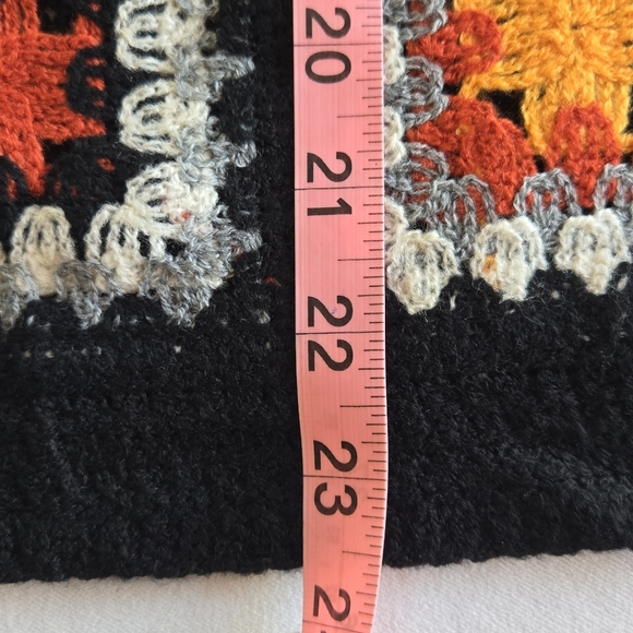 🏷️BiBi Crochet Patchwork Top Granny Square Open Knit Pullover Long Sleeve LG - Picture 9 of 12